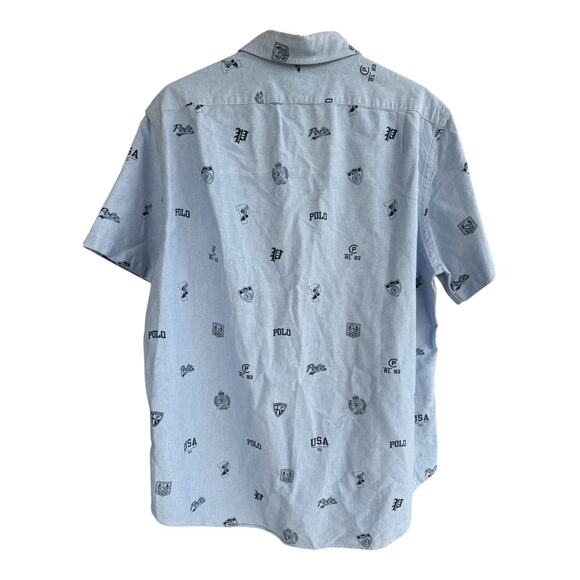 Polo‎ Ralph Lauren P-Wing 1992 Stadium Chambray Graphic Shirt XL - Picture 4 of 14